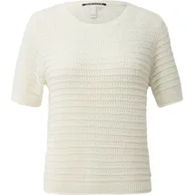 QS Kurzarmpullover creme M
