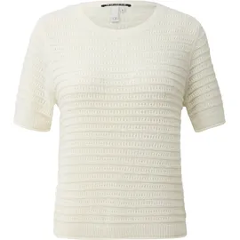 QS Kurzarmpullover creme M