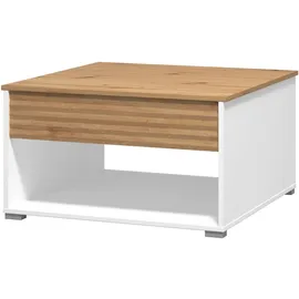 Home Affaire »Taranto Kaffeetisch, 80 cm, quadratische Form, modern design« höhenverstellbar Tischplatte, geschlossenes Fach, schwarz oder weiß weiß