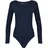 Evoni Damen langarm I blickdichter Bodysuit mit Rundhals für Frauen I Langarmbody in verschiedenen Farben I Body Shaper aus Baumwolle I Jumpsuit M Dunkelblau - M