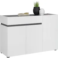 hom'in Sideboard 180 x 89 x 43 cm Grau / Weiß