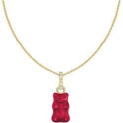Kette mit Anhänger »  x HARIBO Schmuck: Kette mit Goldbär«, mit Kristallglas, Zirkonia (synth.), 63493320-45 gelbgoldfarben-rot-kristallweiß