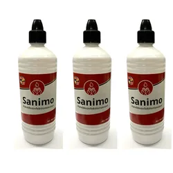 3x 1000ml Sanimo Handdesinfektionsmittel - anwendungsfertig - nach Rezept der WHO Desinfektionsmittel Hände Nachfüllflasche