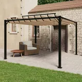 Festnight Pergola Pavillon 3x3 Wasserdicht Stabil Winterfest Terrassenüberdachung Freistehend Gartenpavillon Terassenüberdach Lamellendach Lamellenpavillon Aluminium