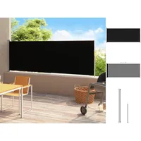 vidaXL Seitenmarkise Ausziehbar 180x500 cm Schwarz