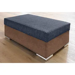 Hocker COLLECTION AB "John", braun (braun, blau), B:100cm H:40cm T:70cm, Hocker, Frei im Raum stellbar, wahlweise mit Federkern