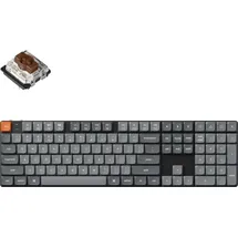 Keychron K5 Max kabellose mechanische Tastatur, QMK/VIA programmierbar, 3-Modus Bluetooth/2.4 GHz/Kabel mit RGB LED, Low Profile Gateron Brown Switch Hot-Swap, PBT Tastenkappen