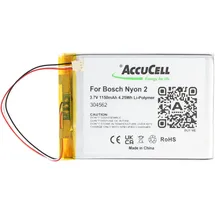 AccuCell Akku kompatibel für Bosch Nyon 2, 3.7V 1150mAh, IP304562, 1ICP3/45/62