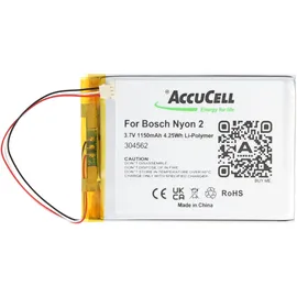 AccuCell Akku kompatibel für Bosch Nyon 2, 3.7V 1150mAh, IP304562, 1ICP3/45/62
