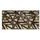 Tulup Bodenplatte Glas 100 x 50 cm Geometrie mit Holz Braun