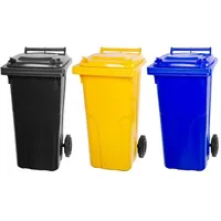 Proregal 2-Rad-Mülltonne MGB HDPE-Kunststoff 120 Liter Grau/Schwarz & Gelb