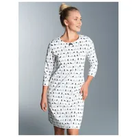 TRIGEMA Nachthemd TRIGEMA "TRIGEMA 3/4 Arm Nachthemd mit Katzenmotiv",