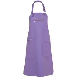 Feuermeisterin Premium Leder Back- und Kochschürze Lila mit 2 Taschen