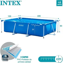 Intex Family Frame 220 x 150 x 60 cm ohne Filterpumpe
