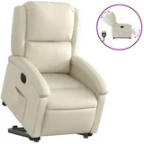 vidaXL Relaxsessel mit Aufstehhilfe Elektrisch Kunstleder 144,5 x 82 x 0 cm Creme
