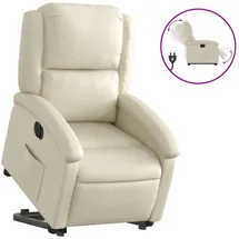 vidaXL Relaxsessel mit Aufstehhilfe Elektrisch Kunstleder 144,5 x 82 x 0 cm Creme