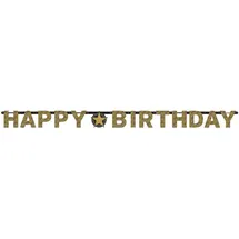Amscan 9901179 - Partykette Happy Birthday, Folie, 213 x 16,2 cm, Sparkling Celebration, Girlande, Hängedekoration, Geburtstag