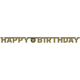 Amscan 9901179 - Partykette Happy Birthday, Folie, 213 x 16,2 cm, Sparkling Celebration, Girlande, Hängedekoration, Geburtstag