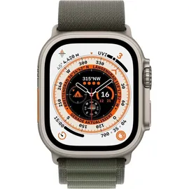 Apple Watch Ultra GPS+Cellular 49 mm Titaniumgehäuse, Alpine Loop grün M