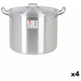 BigBuy Kochtopf mit Deckel Aluminium 33 x 28 x 24 cm (4 Stück)