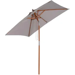 Outsunny Sonnenschirm Tannenholz, Bambus, Polyester