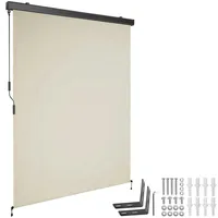 Tectake tectake® Senkrechtmarkise, verschiedene Größen, pulverbeschichtetes Aluminiumgehäuse, inkl. Wandhaltern