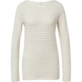 s.Oliver Gestreiftes Langarmshirt aus Flammgarn mit U-Boot-Ausschnitt - 40