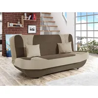 MIRJAN24 Schlafsofa Pinto, mit Bettkasten und Schlaffunktion, mit zwei Kissen, Aufklappbares beige