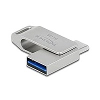 DeLOCK USB 3.2 Gen 1 USB-C + Typ-A Speicherstick 64 GB - Metallgehäuse, silber