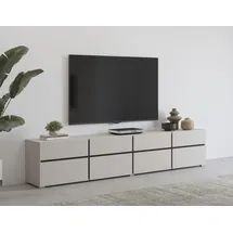 OTTO home Cross Lowboard 225 cm Braun Aluminium/Kunststoff/Metall/Melamin/Holzwerkstoff