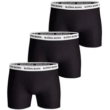 Björn Borg Boxershorts Cotton Stretch 3er Pack Schwarz / Weiß XL