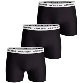 Björn Borg Boxershorts Cotton Stretch 3er Pack Schwarz / Weiß XL