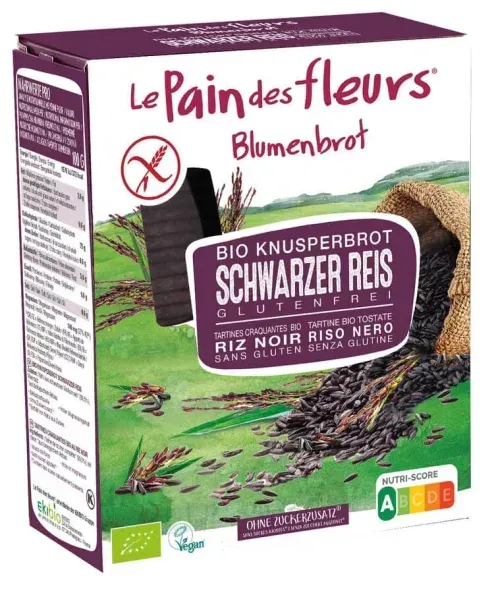 Blumenbrot Knusperbrot Schwarzer Reis bio