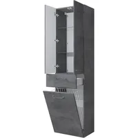 Saphir Quickset 945 Hochschrank 50 x 185,5 x 33 cm Grau Holzwerkstoff