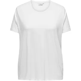 ONLY CARMAKOMA Kurzarmshirt CARMOSTER S/S FOLD UP TOP JRS NOOS Materialmix, regular fit weiß L (50/52)