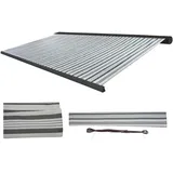 MCW Ersatz-Bezug für Markise H122, Vollkassette Ersatzbezug Sonnenschutz 4x3m ~ Polyester grau-weiß